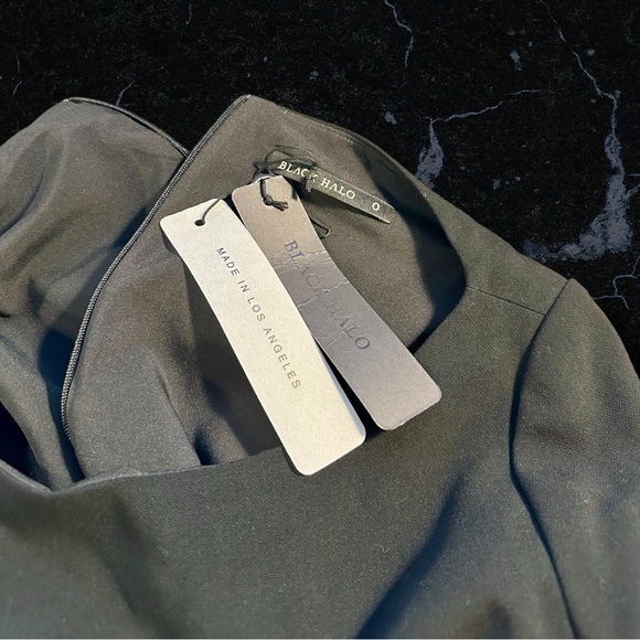 NWT Black Halo ‘Mooreland’ Mini Puff Sleeve Shift Dress in Black Size 0 - Picture 5 of 16